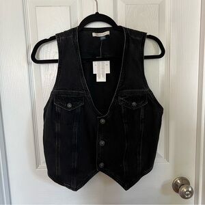 NWT AE BLACK DENIM VEST TOP
